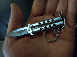 THE ONE Mini Balisong 迷你钥匙扣蝴蝶刀（全钢一体铆钉）