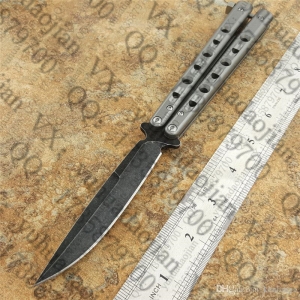 蝴蝶BENCHMADE经典BM62蝴蝶甩刀全钛柄-黑色刃