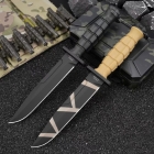 2026最新高品质款Extrema Ratio 意大利极端武力 马克II MK2.1 经典改良版沙色柄黑色虎纹战术直刃  MK2.1是对经典的重新诠释，是对一位老兵的致敬，是对二战中分布最广、使用最广泛的战争匕首之一的重新设计：马克2。Extreme Ratio参与了这一雄心勃勃的项目，其目的是保持原始版本的独特特性，仅对功能进行修改，以提高性能。叶片采用钴不锈钢，其他部件采用AISI 303和A